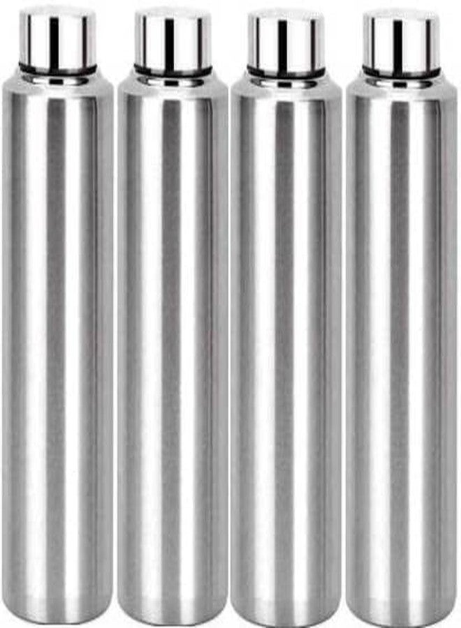 STEEPLE Stainless Steel Water Bottle 1000 ML Fridge Bottle Refrigerator Bottle (Pack of 4 Silver) 1 Litre - Image 3